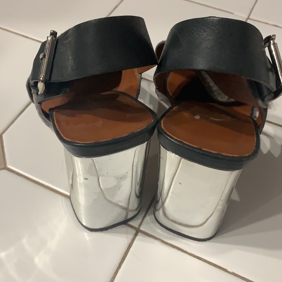 Rebecca Minkoff Snake open toe block heel sz 10 - Picture 4 of 5